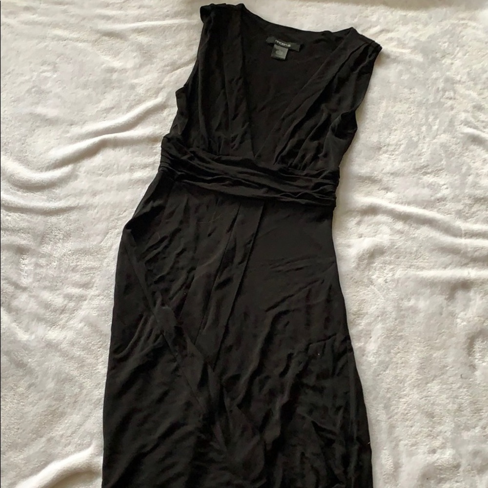 ArdenB Black, deep V front dress